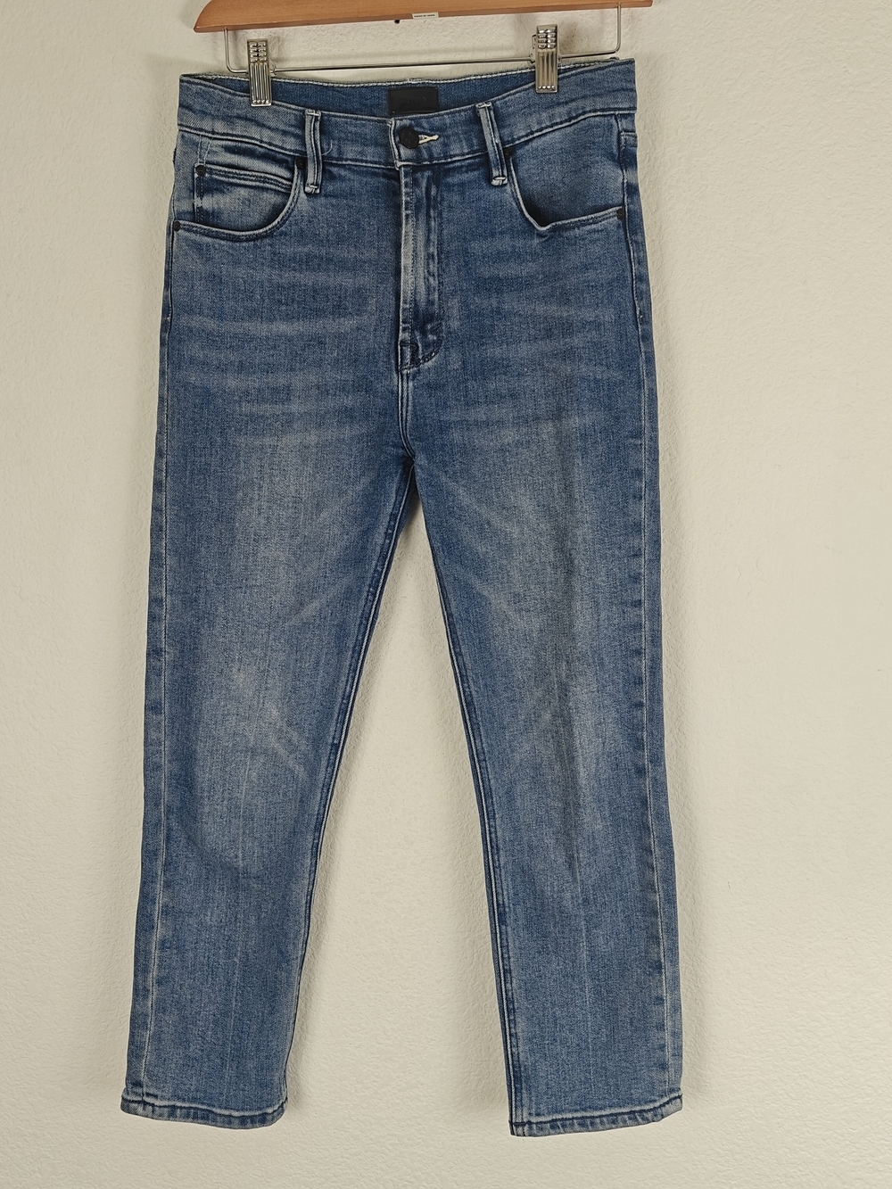 MOTHER The Dazzler Ankle Jeans Sz 28 Mid Rise Straight Leg Medium Wash Cropped